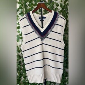 Ralph Lauren Vintage White and Navy Striped Vest